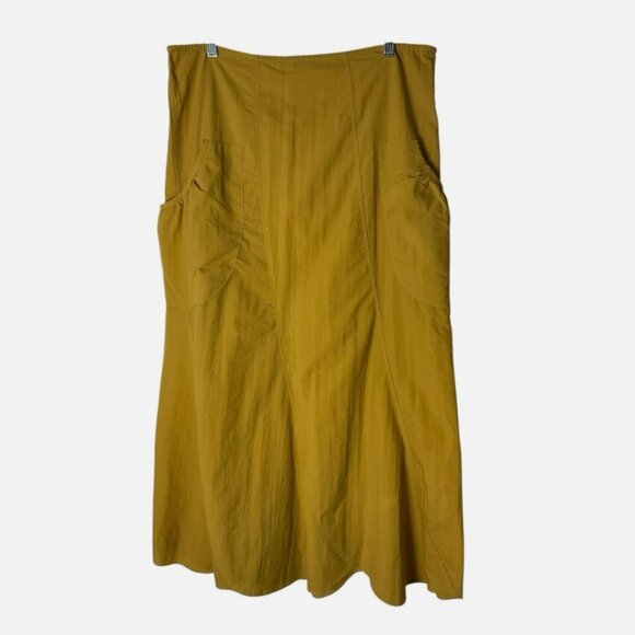 Hanna for La Journee Skirt Medium 6-8 2 Maxi A-Line Pockets Tulip Hemline Yellow - Picture 1 of 5
